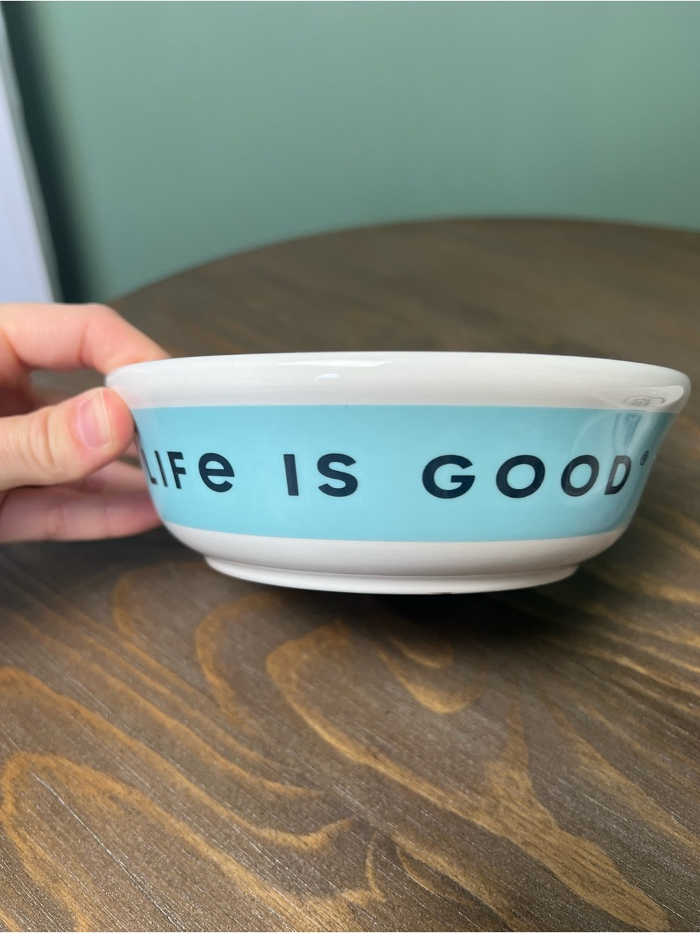 Life Is Good Ceramic Pet Food Water Bowl Set 6” Cat Dog Outdoors Gorpcore - Picture 6 of 13